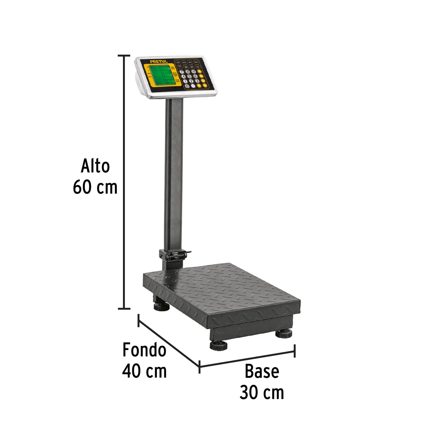 Báscula electrónica de plataforma, plegable, 100 kg. Pretul