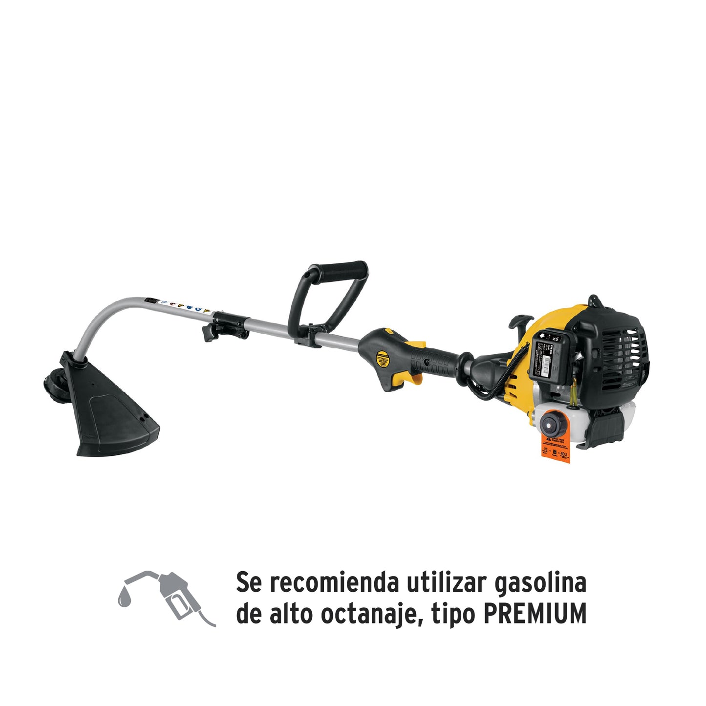 Desbrozadora a gasolina 25cc mango tipo 'D', 17'corte, curva