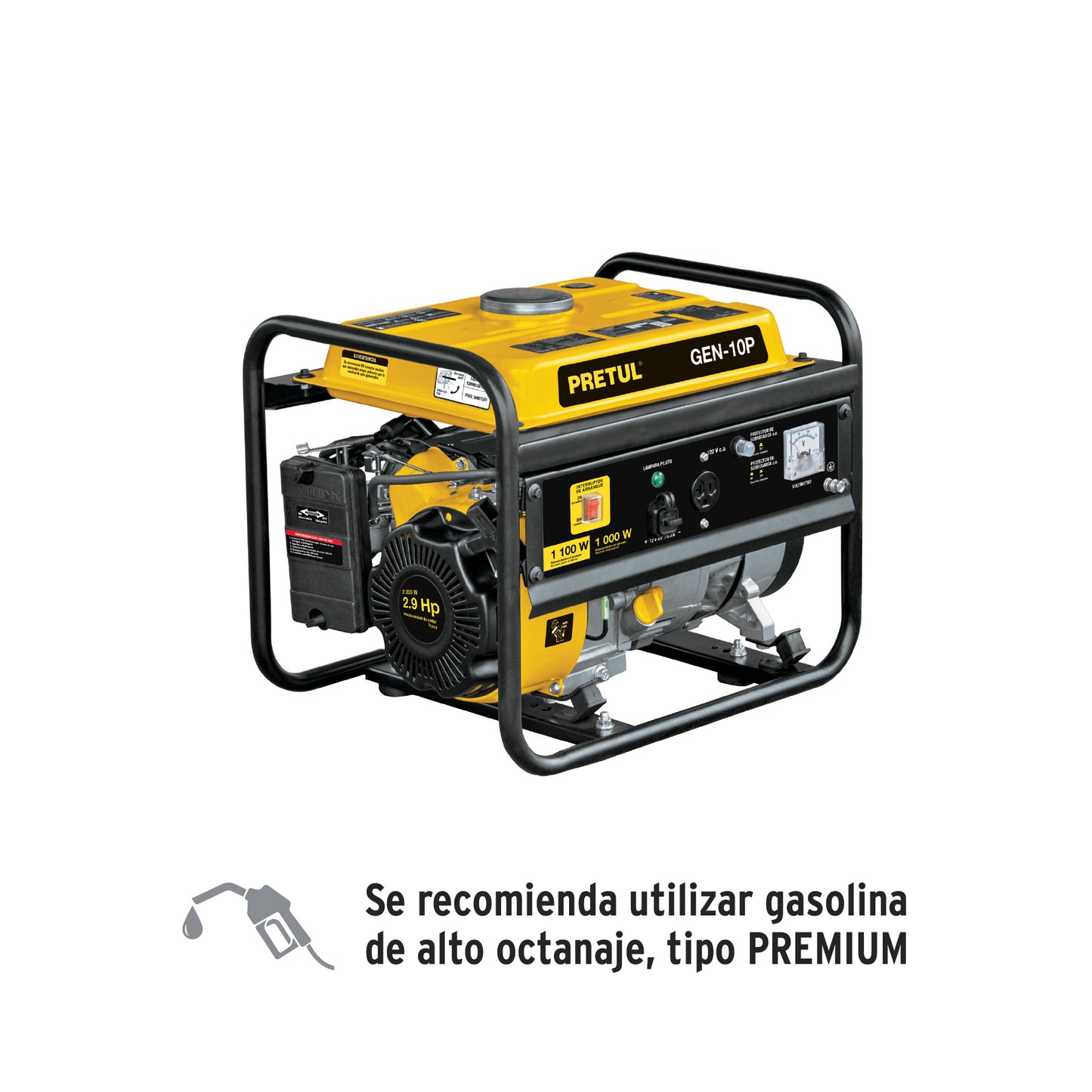 Generador portátil 1 kW motor a gasolina. PRETUL
