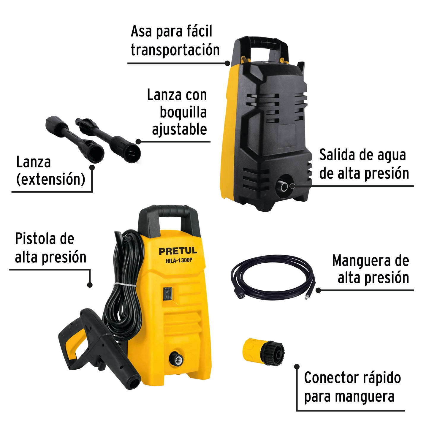 Hidrolavadora eléctrica 1300 PSI. Pretul