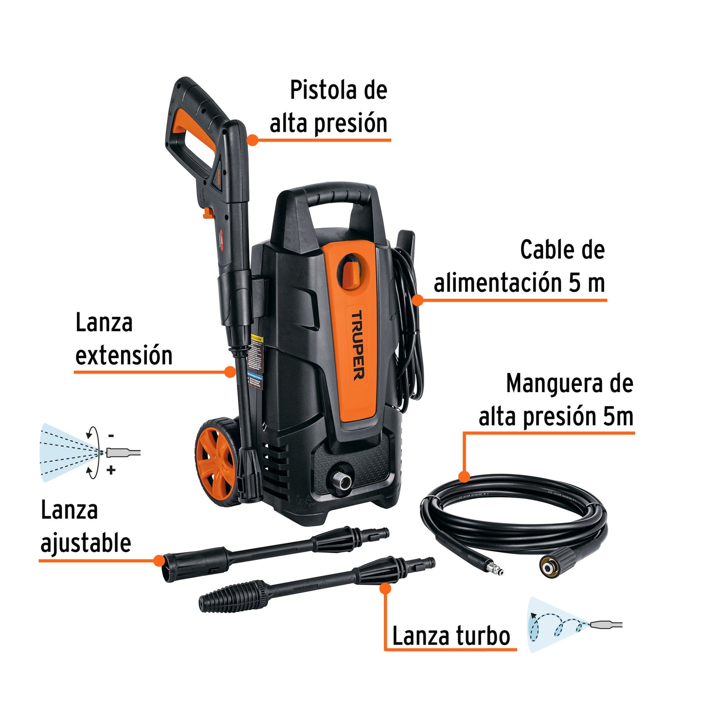 Hidrolavadora eléctrica 1500 PSI. Truper