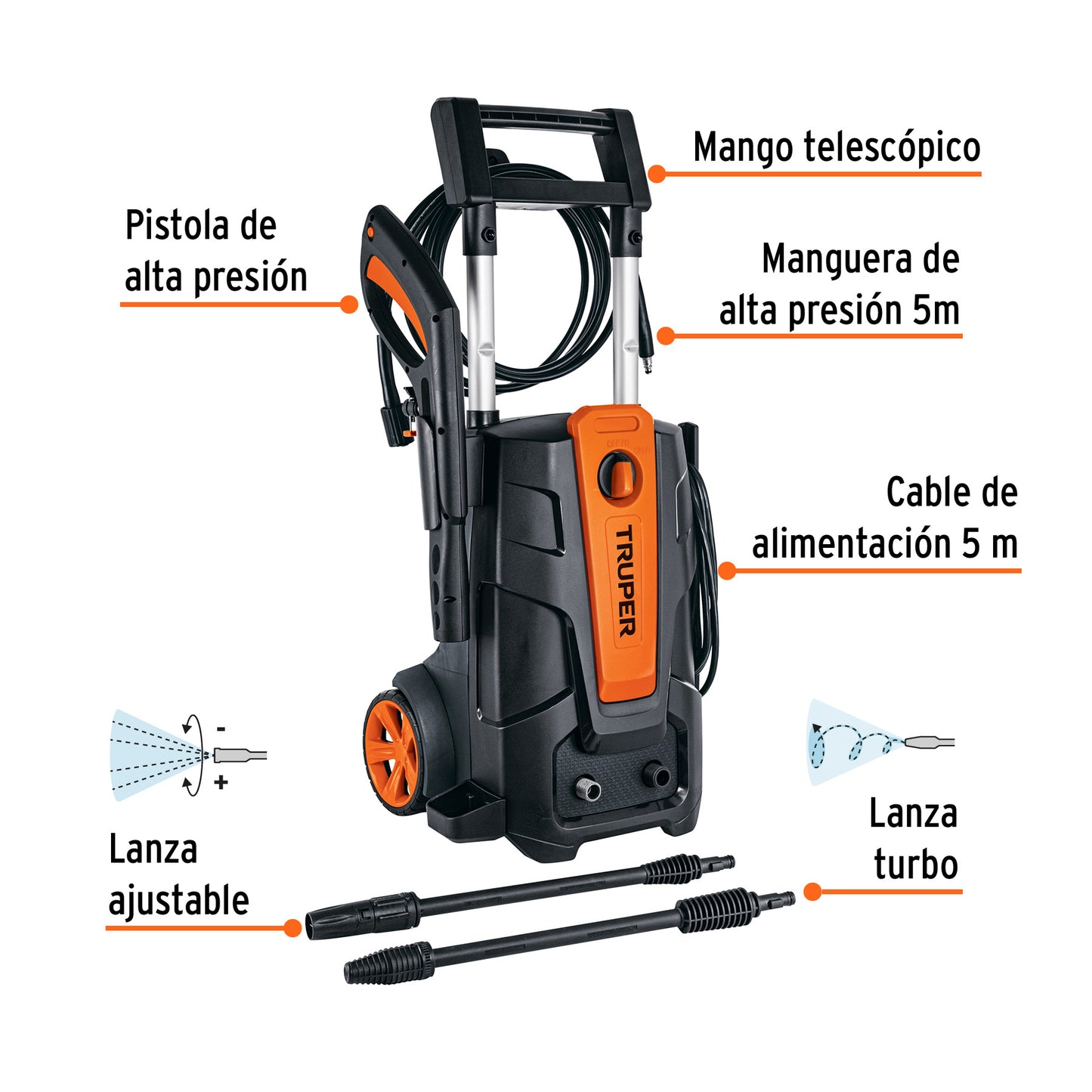 Hidrolavadora eléctrica 2000 PSI. Truper
