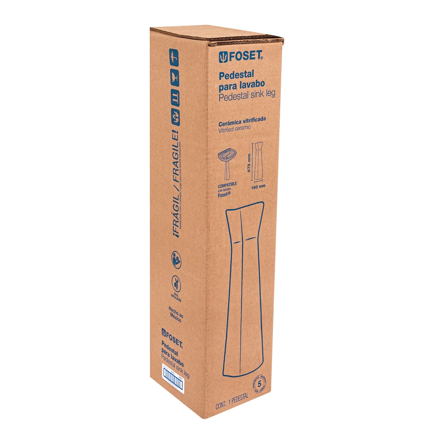 Pedestal cerámico para lavabo. marfil. FOSET