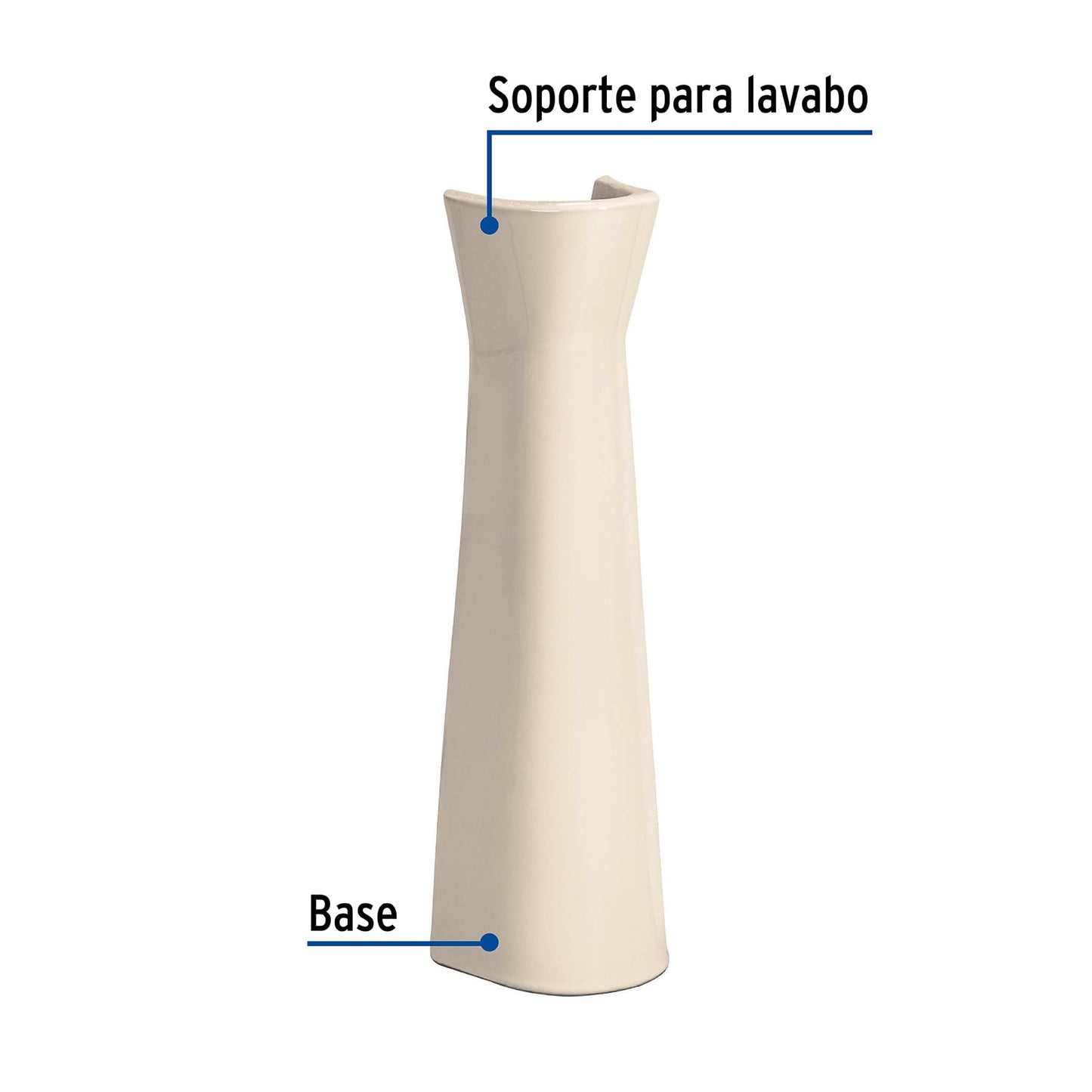 Pedestal cerámico para lavabo. marfil. FOSET