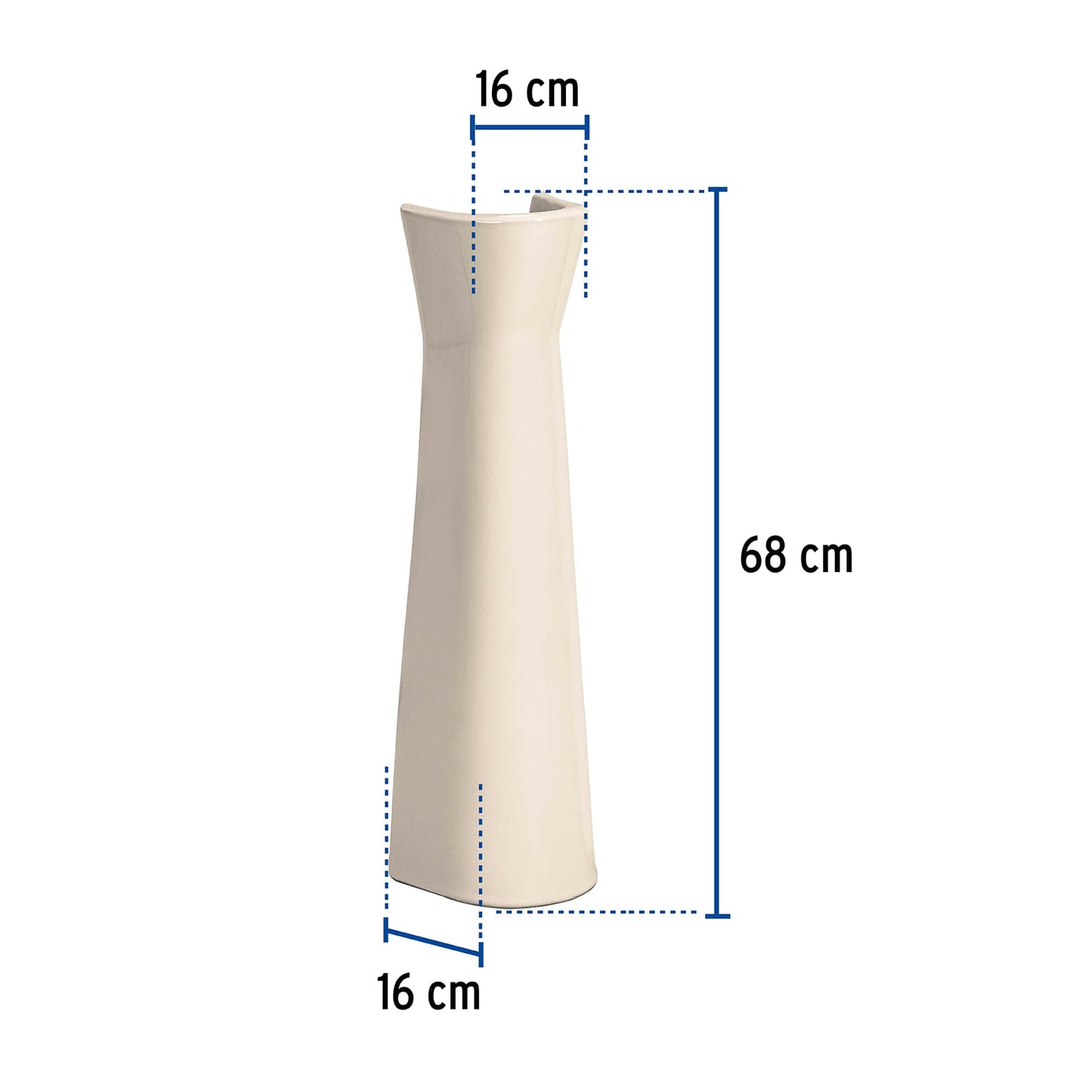 Pedestal cerámico para lavabo. marfil. FOSET