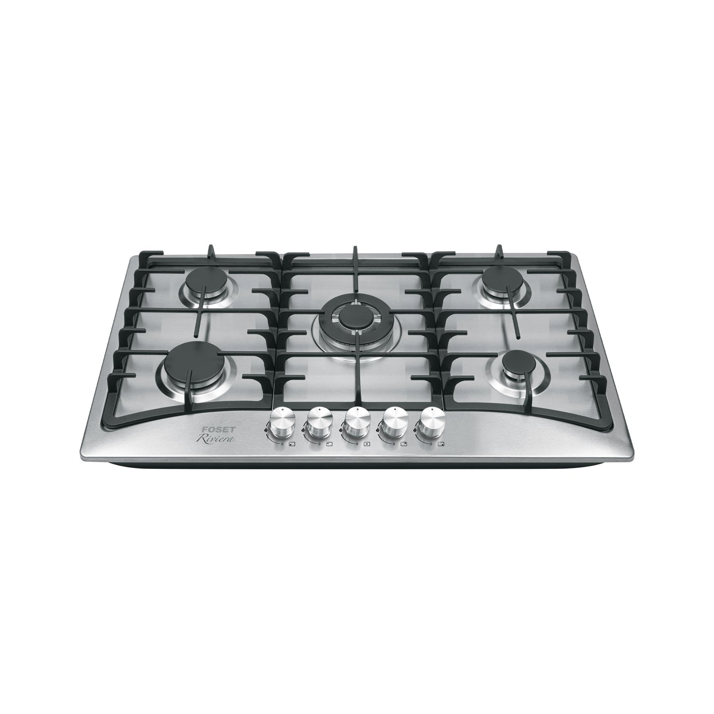 Parrilla gas empotrable 90cm. 5 quem. acero inox. Riviera