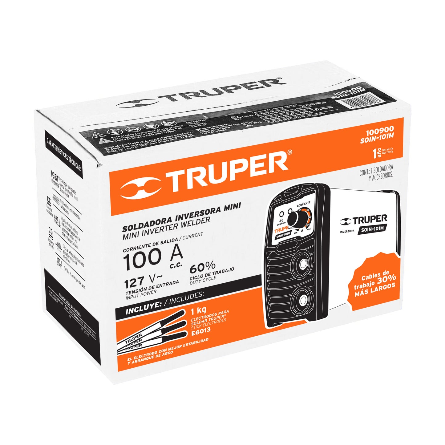 Mini soldadora inversora 100A. 127V. TRUPER