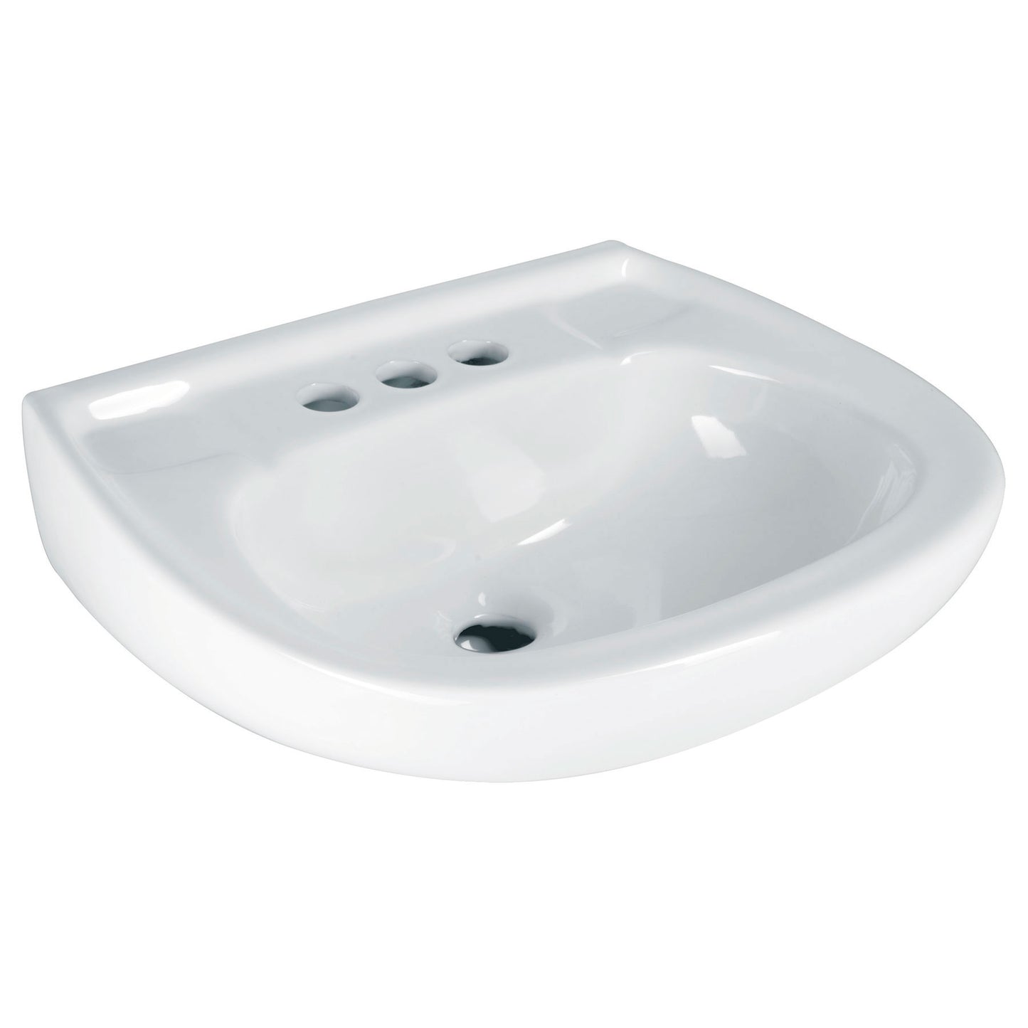 Lavabo cerámico con rebosadero. blanco. FOSET