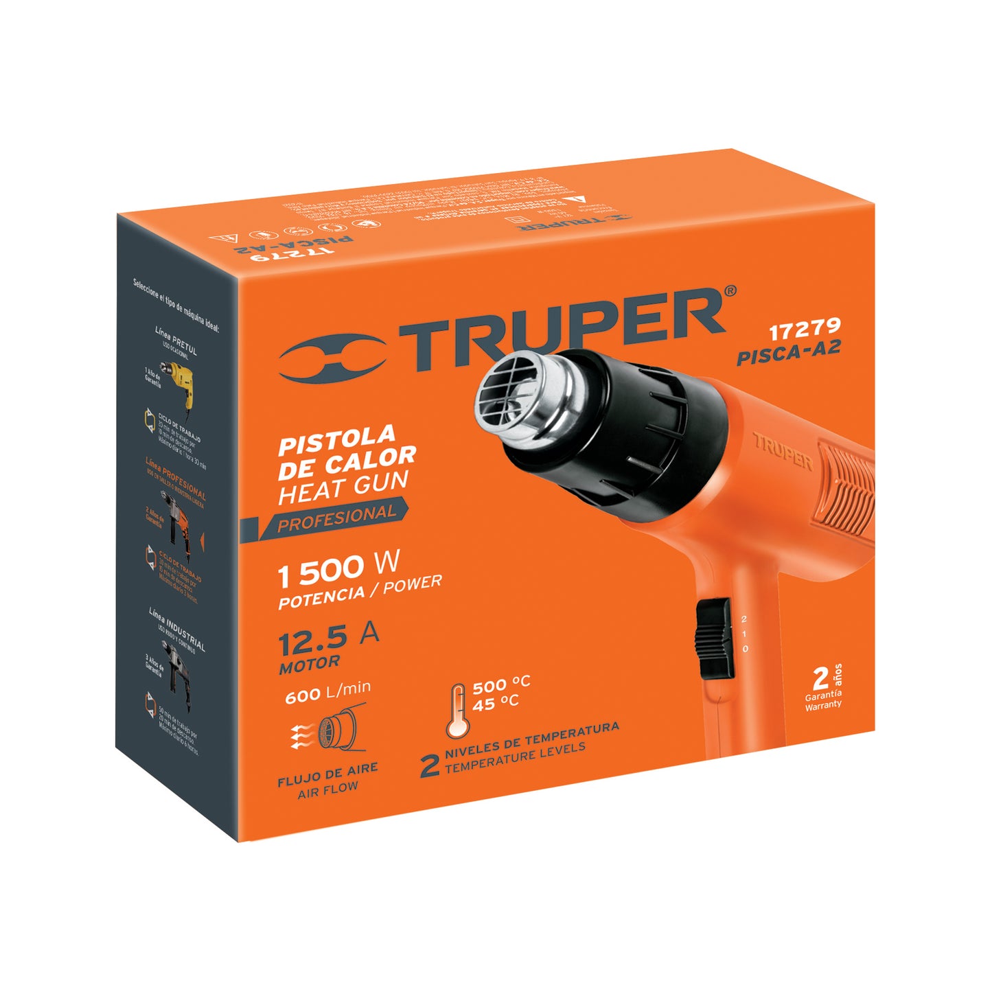 Pistola de calor 1500W. TRUPER PRO