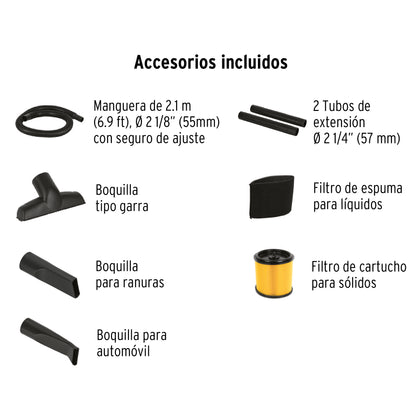 Aspiradora de sólidos y líquidos. 12 gal. plástica. Truper