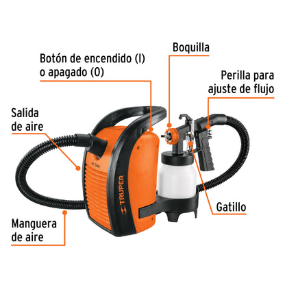 Pistola para pintar eléctrica de 600 W. Truper