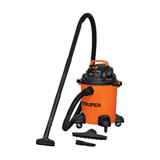 Aspiradora de sólidos y líquidos. 6 gal. plástica. Truper