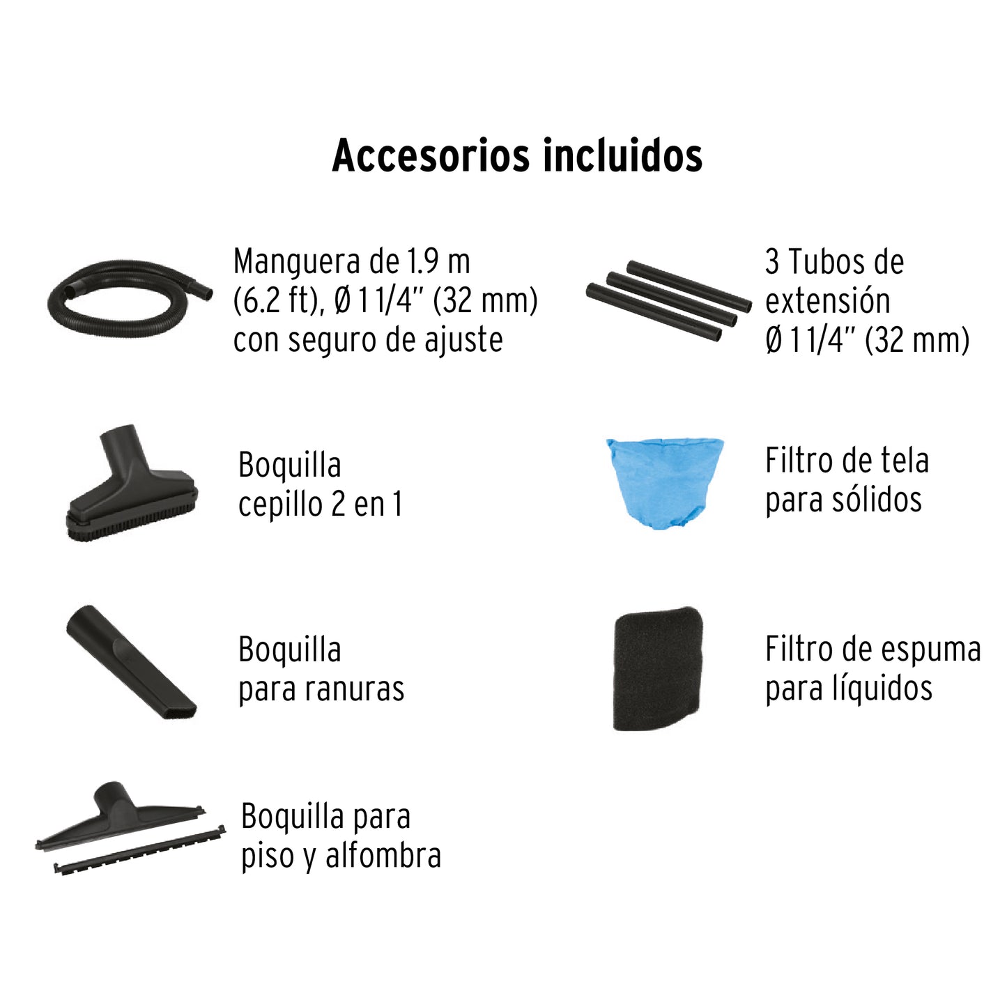 Aspiradora de sólidos y líquidos. 6 gal. plástica. Truper
