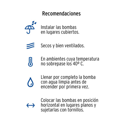 Bomba periférica 1/2 HP, altura máxima 25 m, Foset