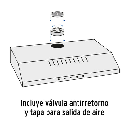 Campana extractora 60cm. empotrable. acero inoxidable. Foset