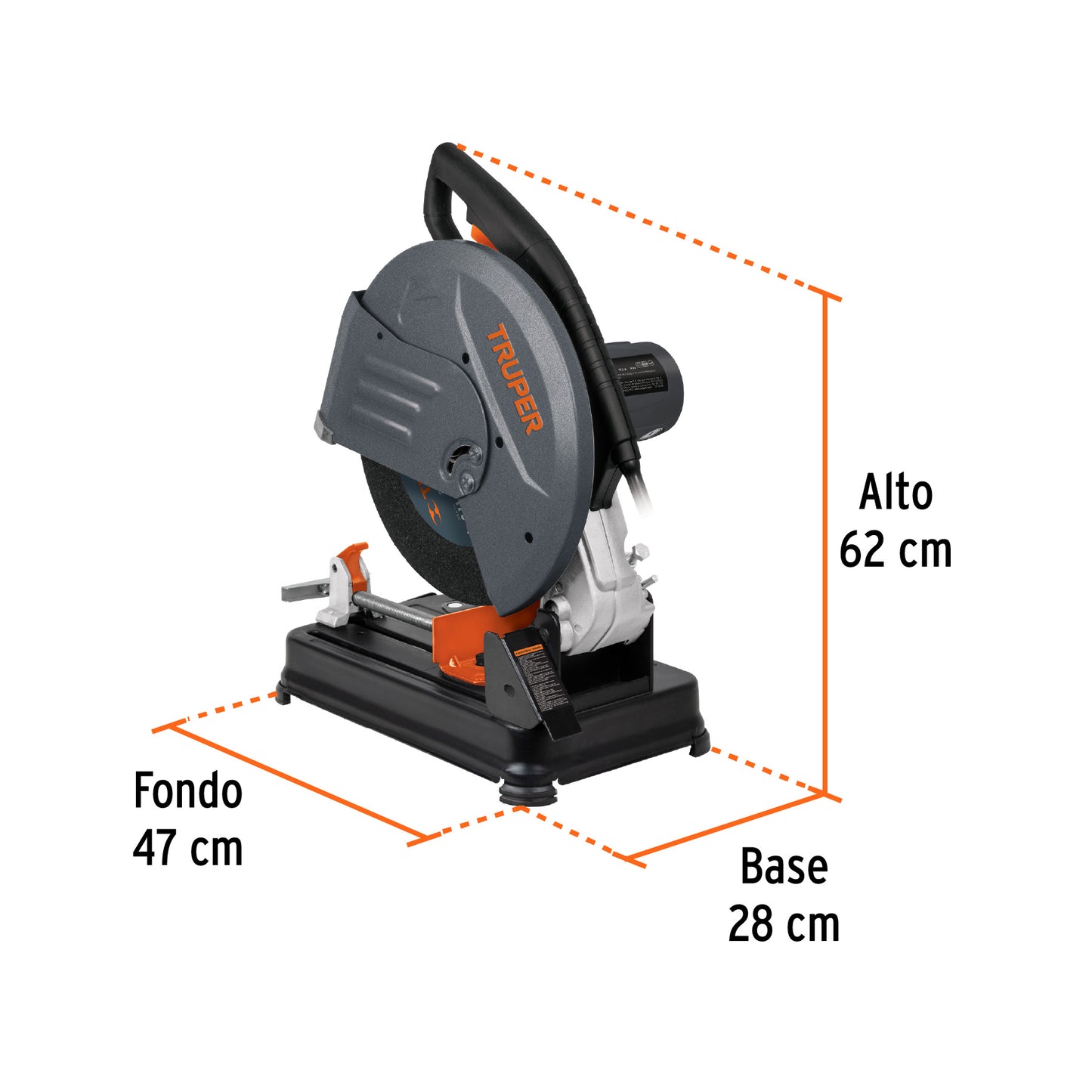 Tronzadora / cortadora de metales 14". mango recto. 2200 W