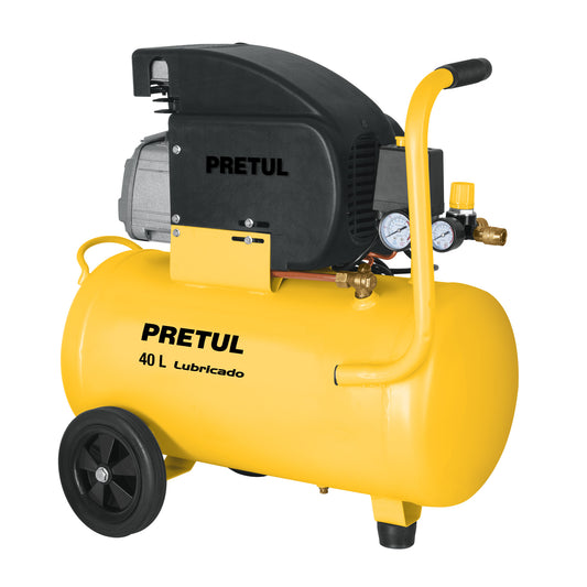 Compresor lubricado. 40L. 3HP. horizontal. 127V. PRETUL