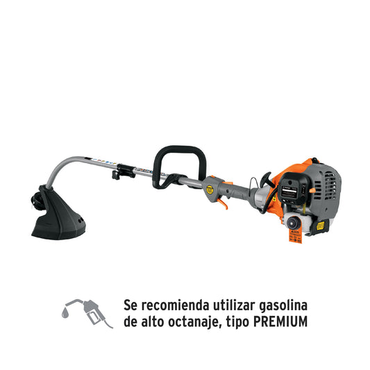 Desbrozadora a gasolina 26cc mango tipo 'D', 17'corte, curva