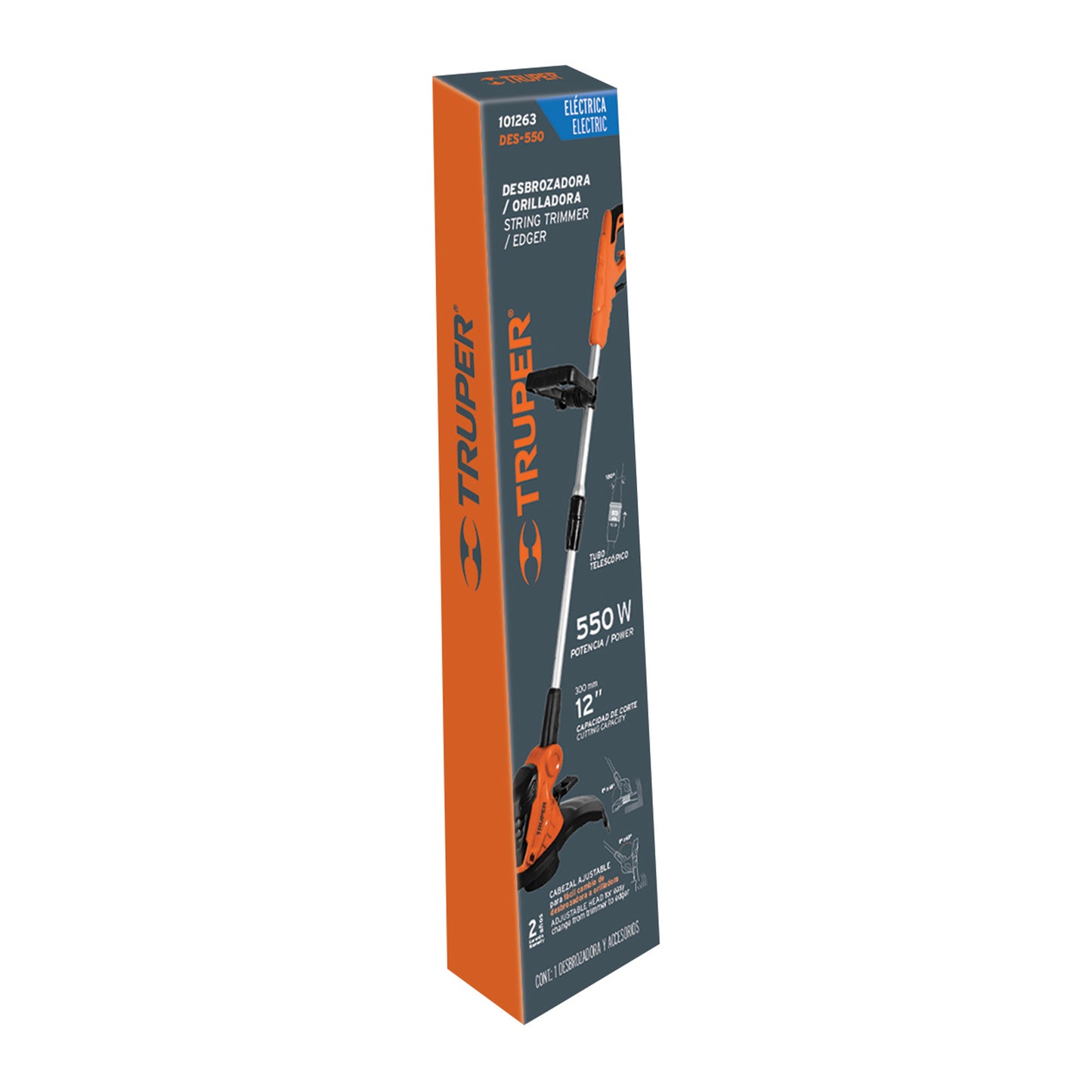 Desbrozadora eléctrica 550 W mango 'D', 13' corte, Truper