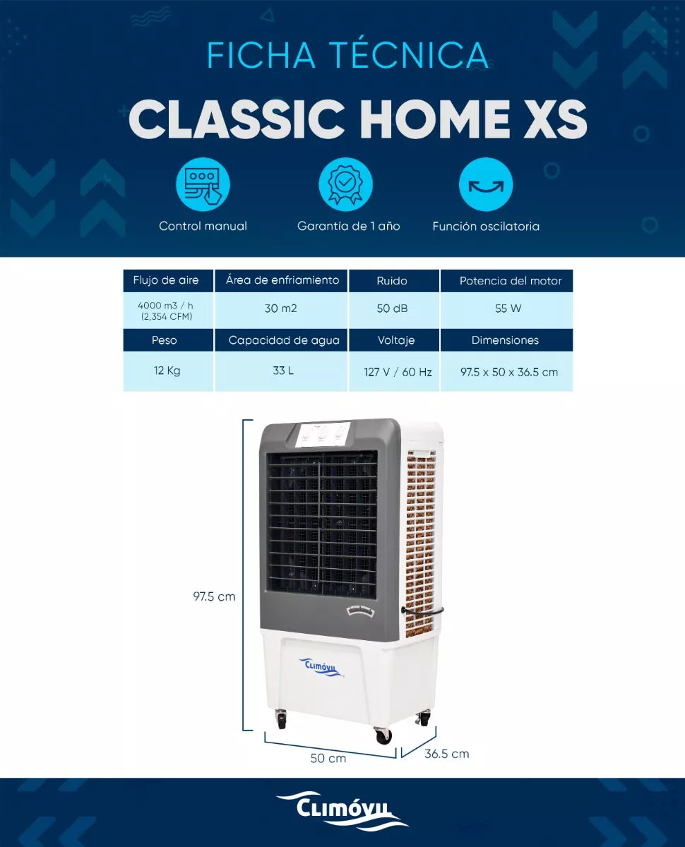 Enfriador De Aire Evaporativo Climovil Classic Home Xs