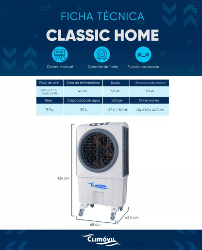 Enfriador De Aire Evaporativo Portátil Climovil Classic Home