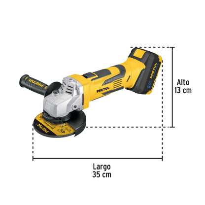 Esmeriladora 4-1/2". 20V. 1 batería 4Ah. PRETUL