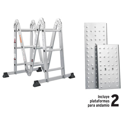 Escalera multiposición 16 peldaños. Tipo I. Truper