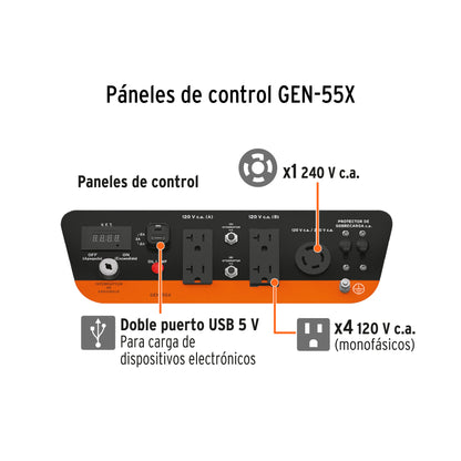 Generador portátil 5.5 kW motor a gasolina. TRUPER