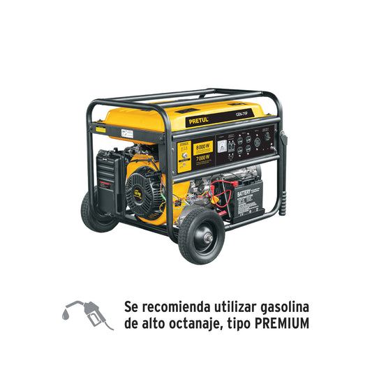 Generador portátil 7 kW motor a gasolina, PRETUL