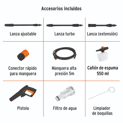 Hidrolavadora eléctrica 1500 PSI. Truper