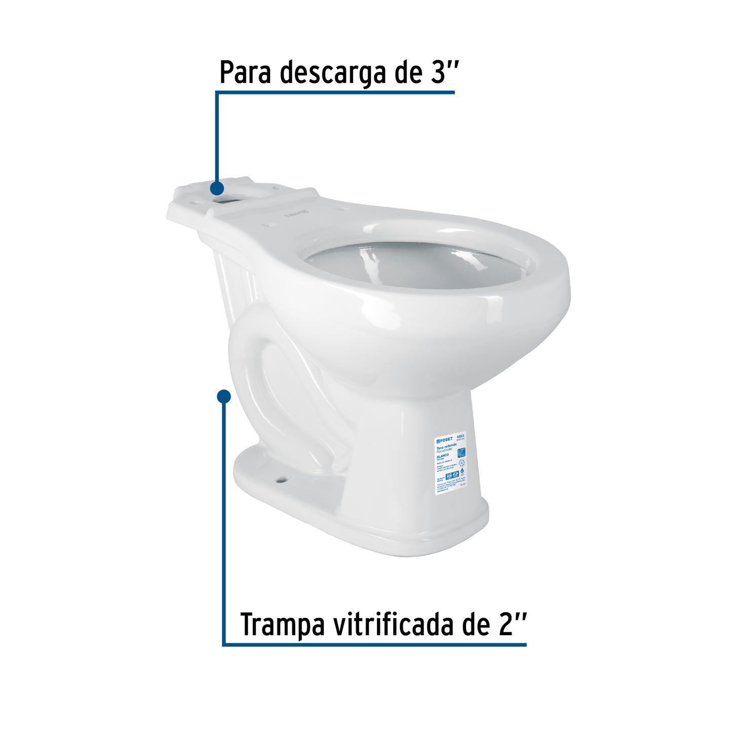 Taza redonda cerámica. blanco. FOSET