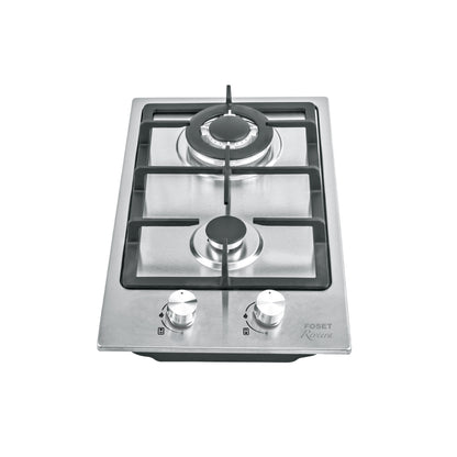 Parrilla gas empotrable 30cm. 2 quem. acero inox. Riviera