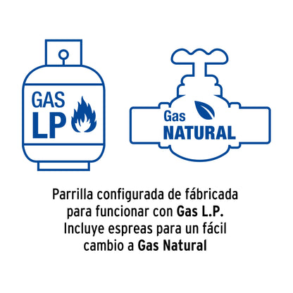 Parrilla gas empotrable 90cm. 5 quem. acero inox. Riviera