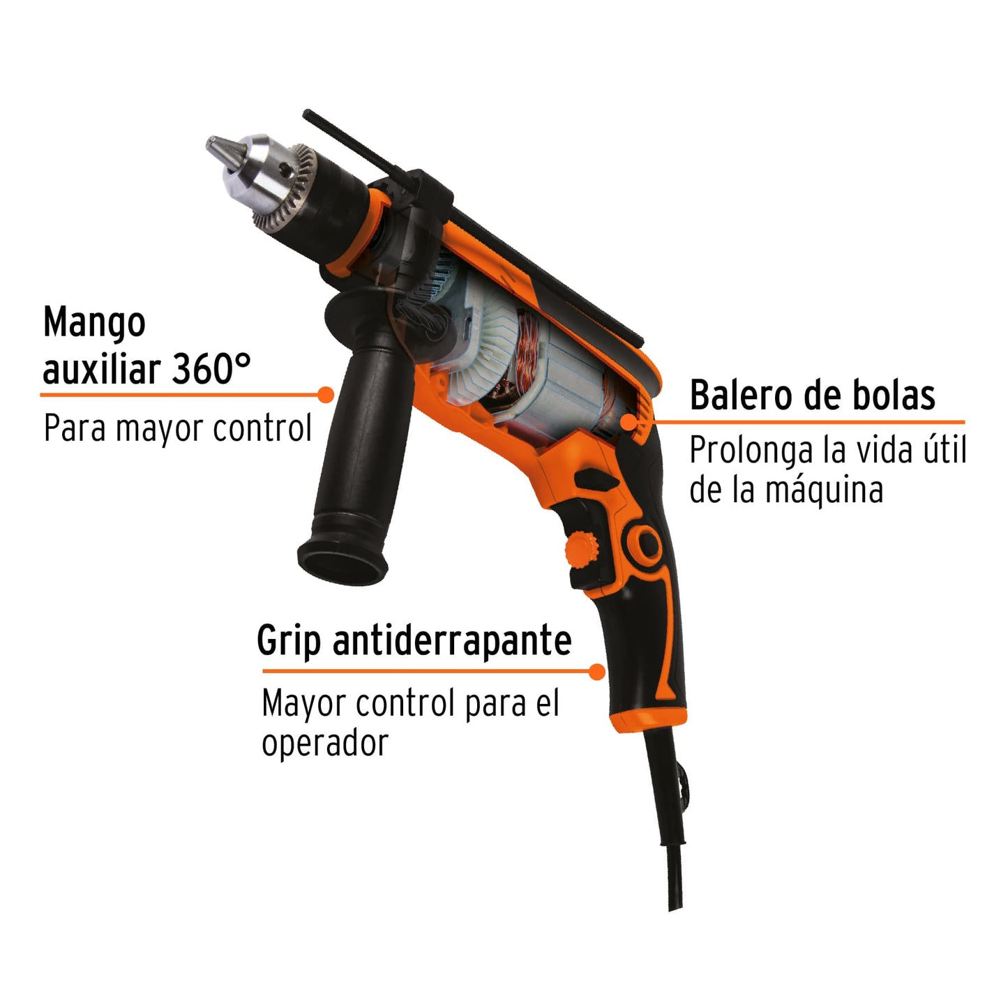 Rotomartillo 1/2". 750W. TRUPER PRO