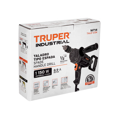 Taladro tipo espada 1/2". 1150W. TRUPER INDUSTRIAL