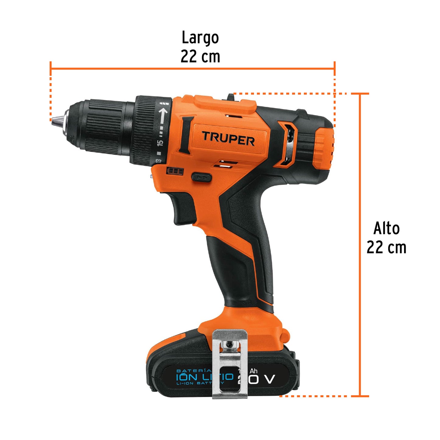 Taladro 1/2". 20V. 1 batería 2Ah. TRUPER