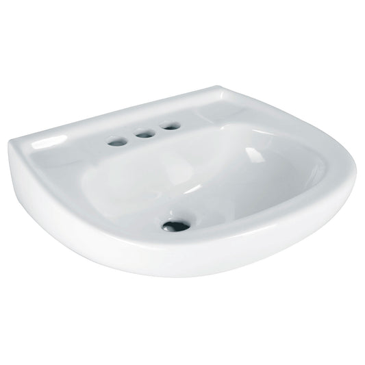 Lavabo cerámico con rebosadero. blanco. FOSET