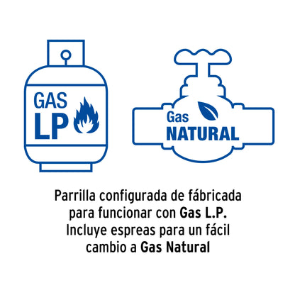 Parrilla gas empotrable 90cm, 6 quem, acero inox, Riviera
