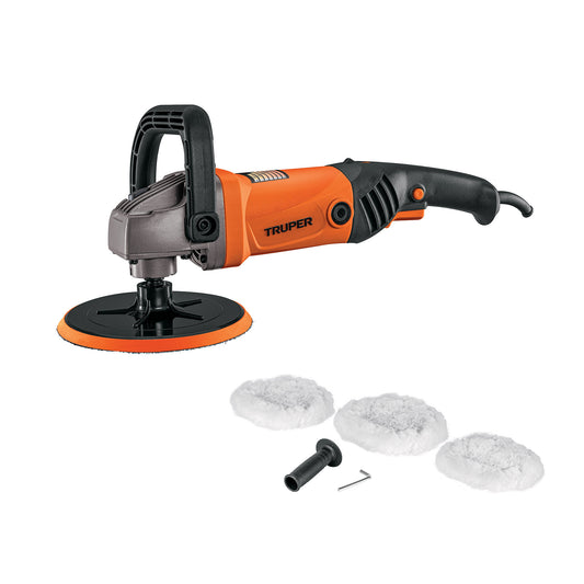 Pulidora velocidad variable 7". 1200W. TRUPER PRO