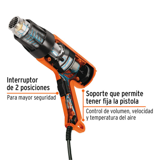 Pistola de calor 1500W. TRUPER PRO