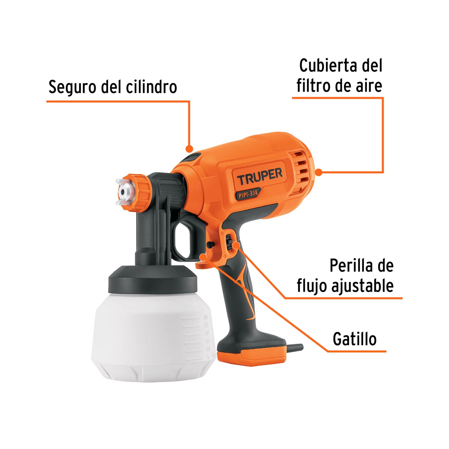 Pistola eléctrica para pintar de 330 W. Truper